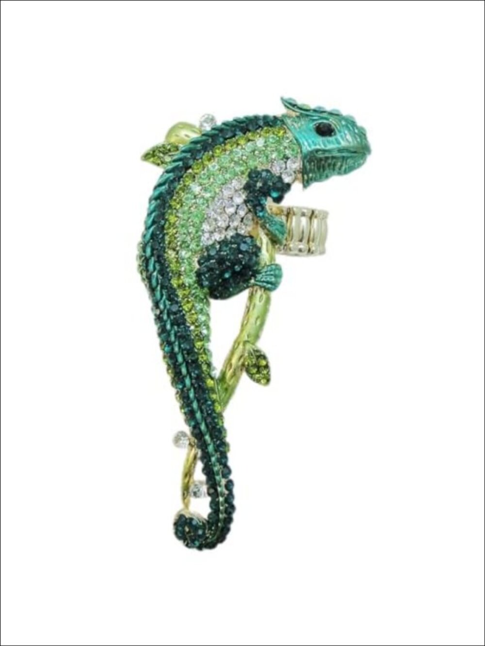 Gold-Tone Austrian Crystal Chameleon Adjustable Statement Ring
